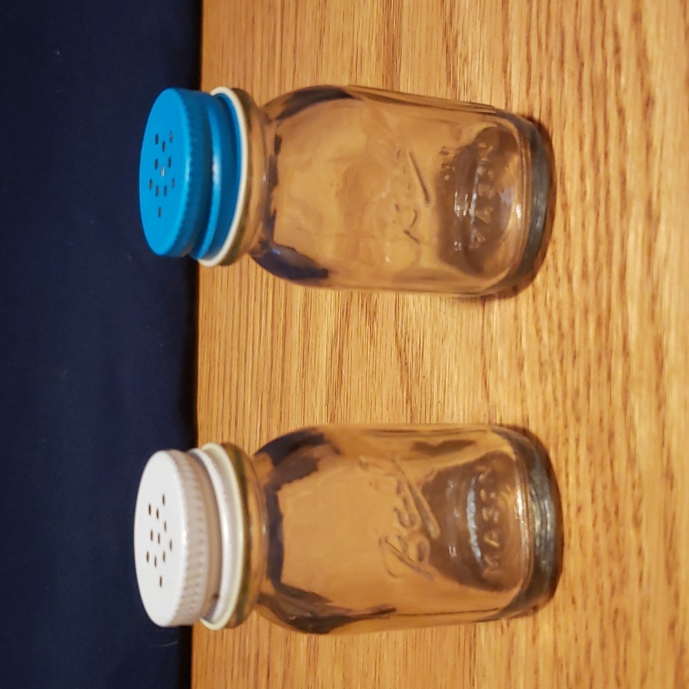 Mini ball Mason jar salt and pepper shakers